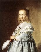 VERSPRONCK, Jan Cornelisz Girl in a Blue Dress wer oil painting reproduction